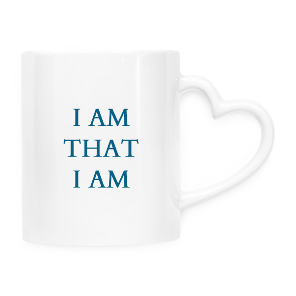 Hrnek srdce s potiskem I AM THAT I AM